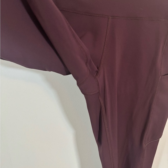 Lululemon Fast and Free High-Rise Tight 25” Nulux Maroon Size 6 with pockets - Picture 5 of 16
